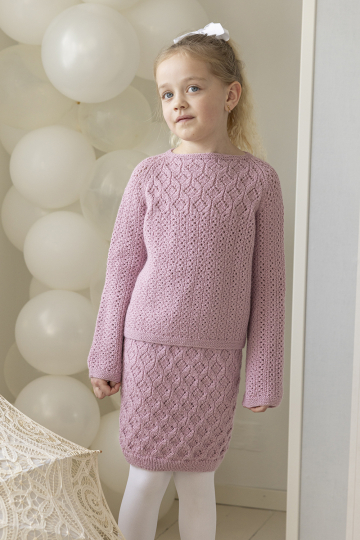 Mareng genser og nederdel  - Viking Design 2607-15 Kit - 2 - 12 år - Viking Alpaca Lille Storm