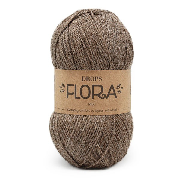 Se DROPS Flora 08 Brun Mix, Uldgarn/Alpacagarn, fra DROPS Design hos Kukuk.dk
