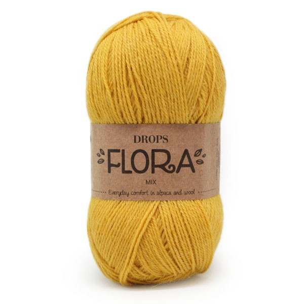 DROPS Flora 17 Gul Mix, Uldgarn/Alpacagarn, fra DROPS Design