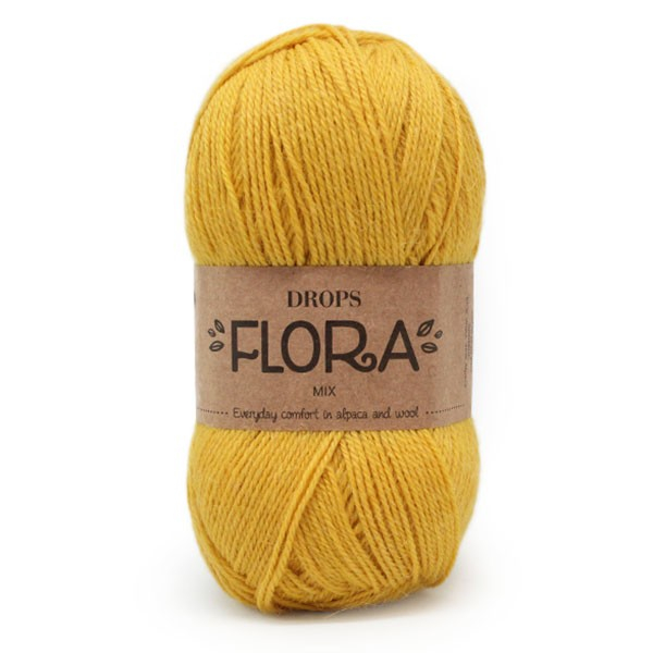 Billede af DROPS Flora 17 Gul Mix, Uldgarn/Alpacagarn, fra DROPS Design