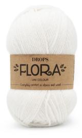 DROPS Flora Unicolor 02 Hvid