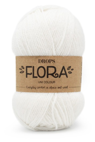 DROPS Flora Unicolor 02 Hvid