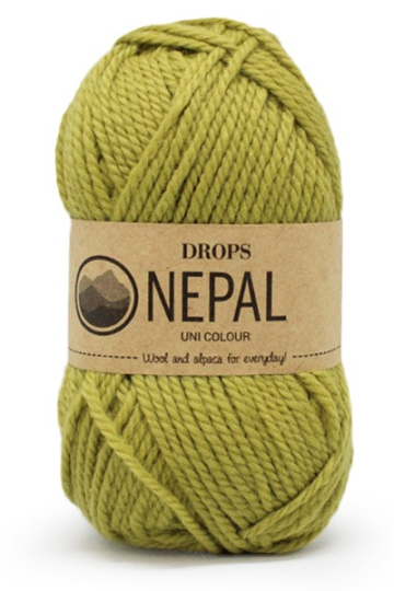 DROPS Nepal Unicolor 8038 Lys Oliven